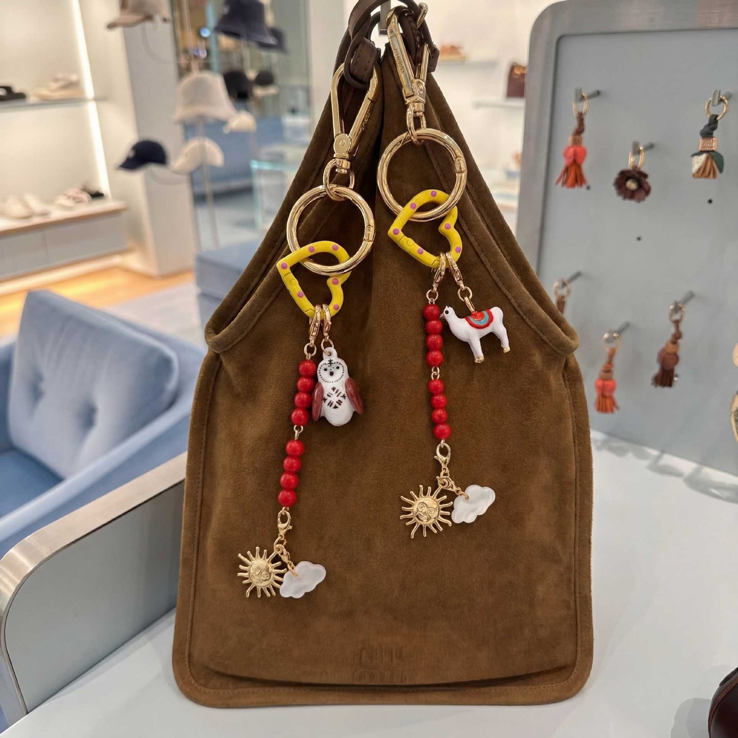 Minimalist Striped Animal Alloy DIY Charm Bar for Women Bag Keychain