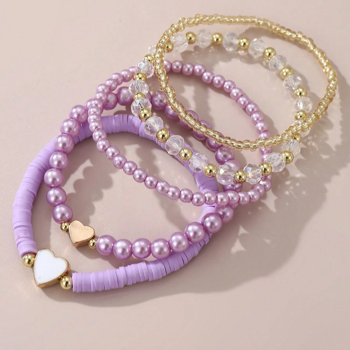 Set di braccialetti bohémien con perline per bambini - Braccialetti dell'amicizia regolabili e colorati con perline di rame e design a forma di cuore
