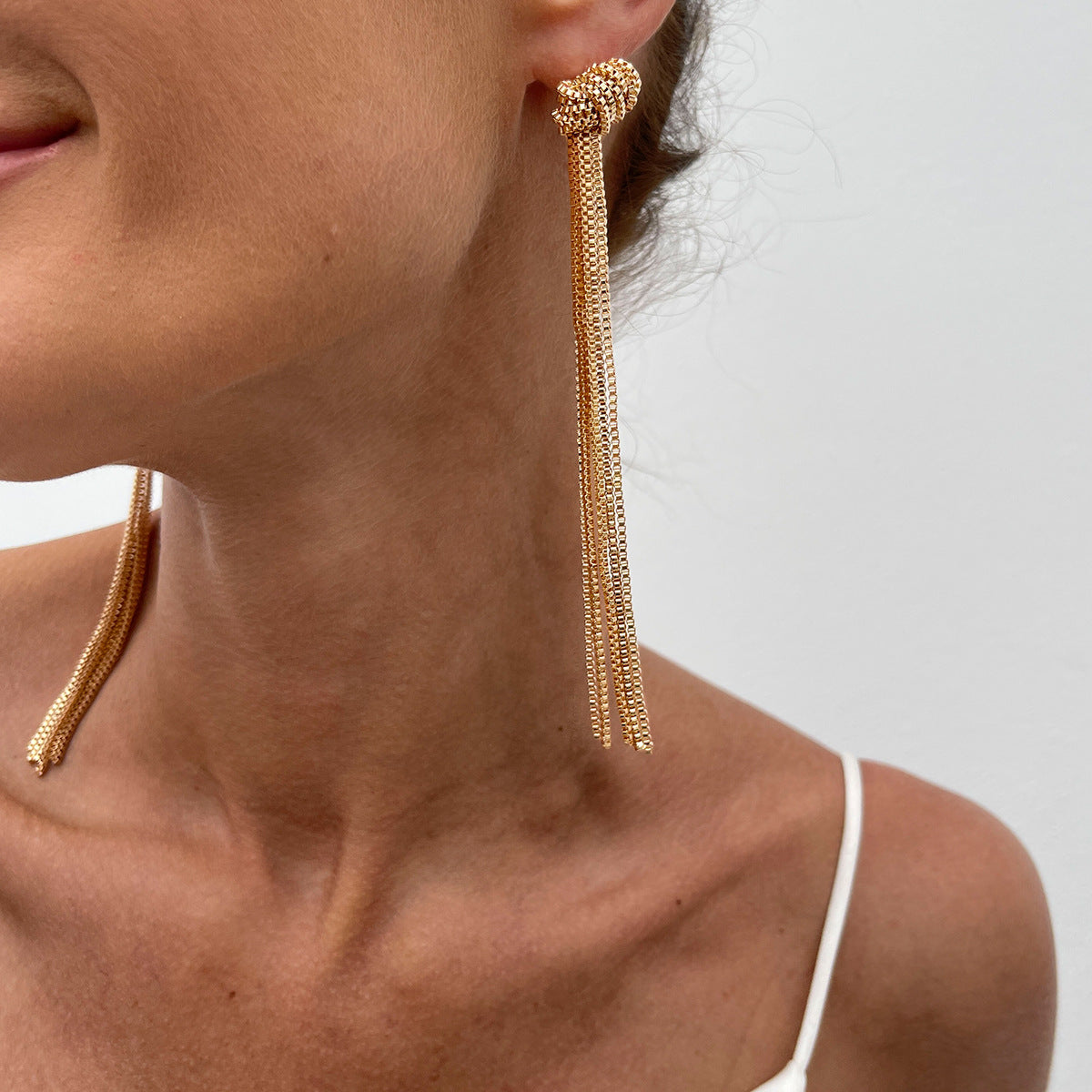Minimalist Geometric Plated Iron Tassel Necklace for Women