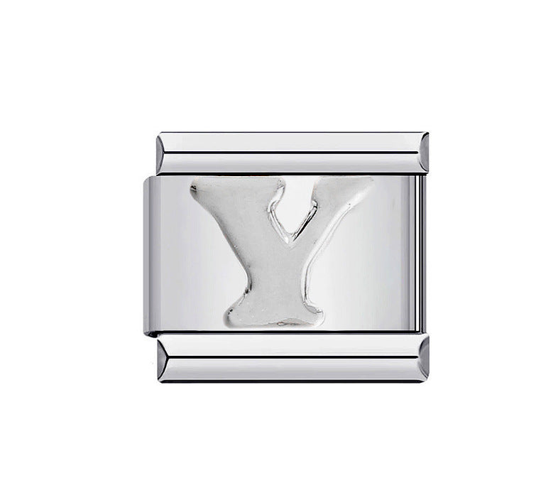 Minimalist Letter Stainless Steel Plating Charm Bar
