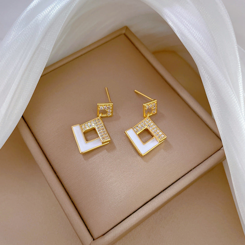 Luxury Geometric Titanium Steel Necklace and Earrings Set for Women