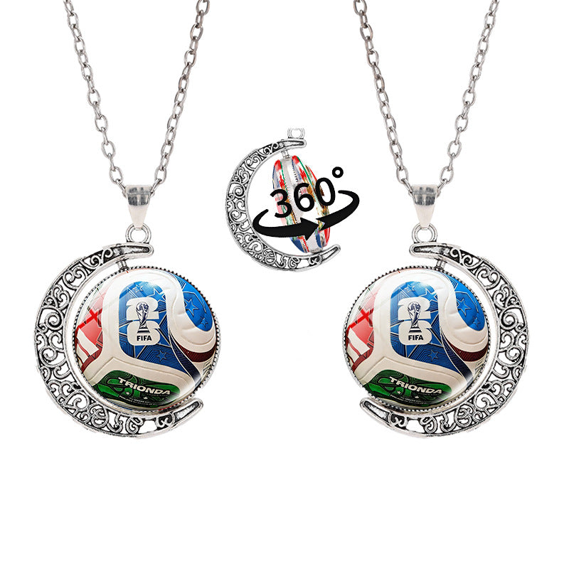 Casual Unisex Alloy Plated Moon Geometric Pendant Crystal Necklace