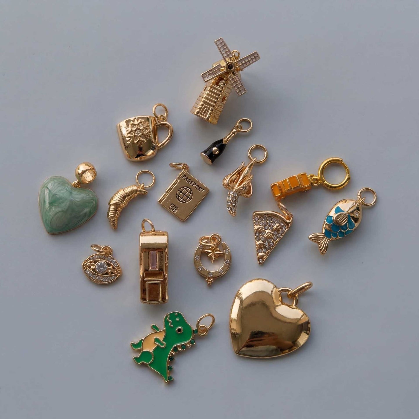 Gold Plated Brass Animal Charm Bar for DIY Shoes and Cup Accessories