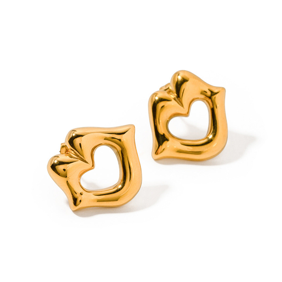 Pendientes de aleación con forma de labios geométricos vintage para mujer con acabado chapado