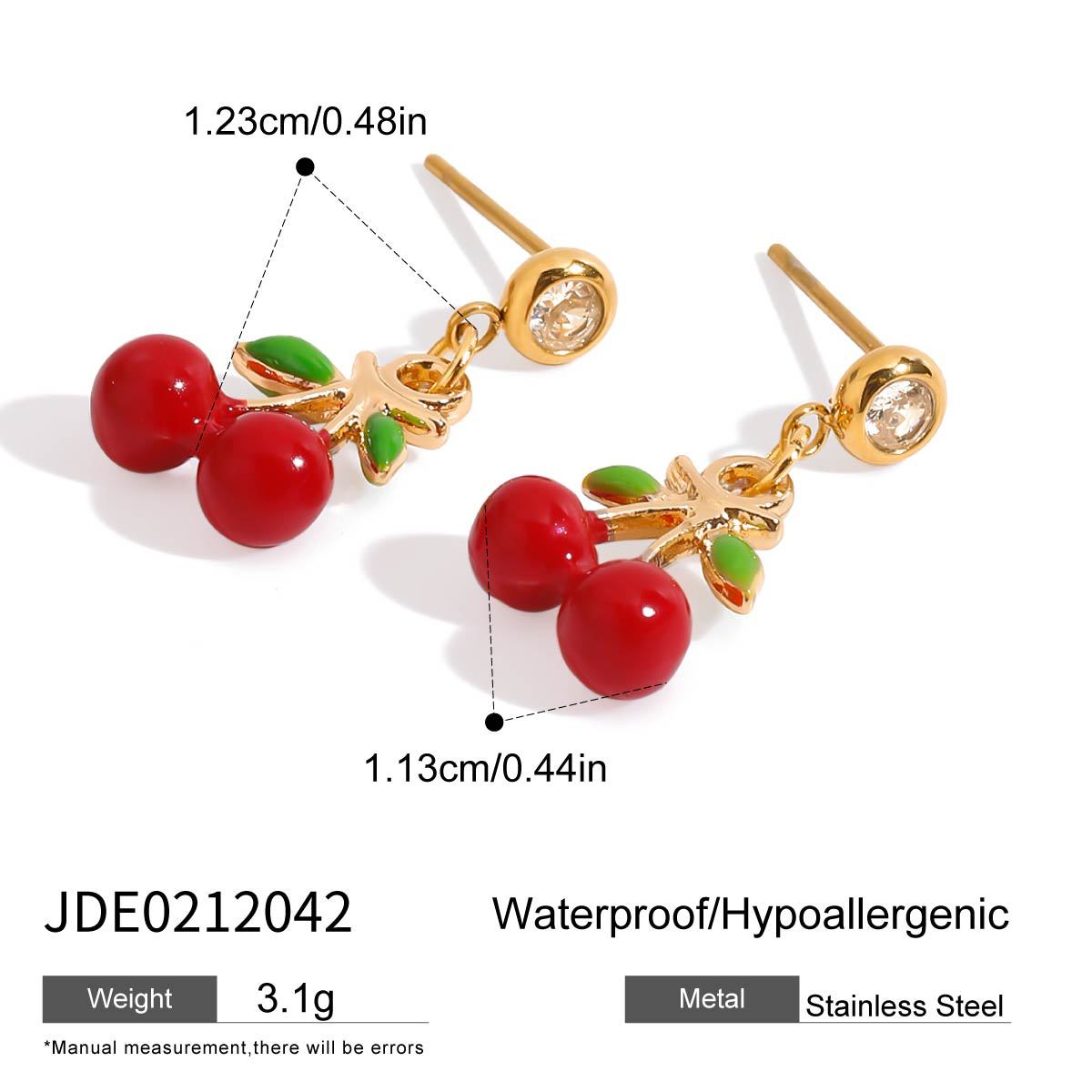 Luxury Casual Fruit Pattern Plated Stainless Steel Titanium Steel Necklace Bracelet Set for Women