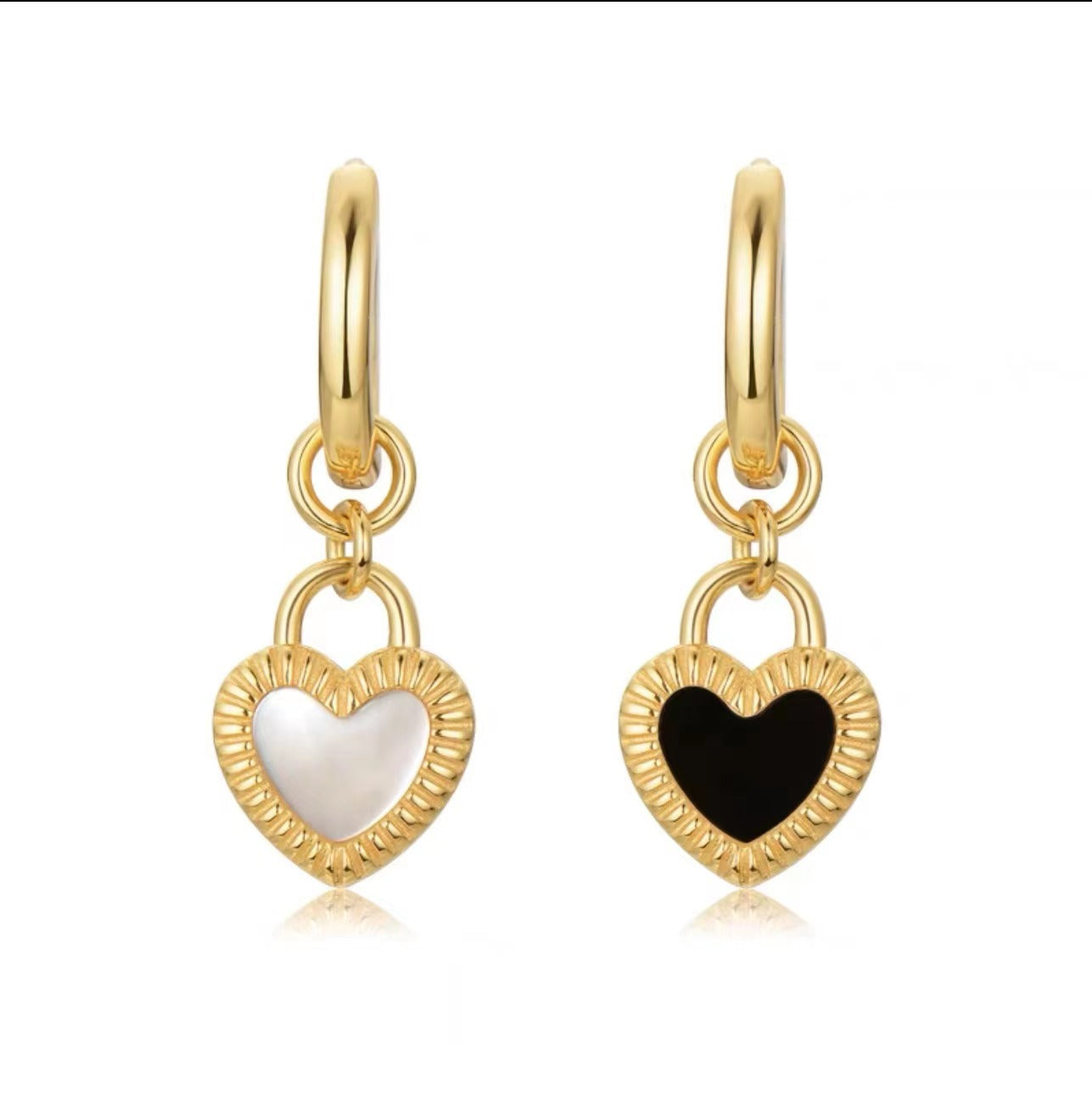 Vintage-Inspired Asymmetrical Heart-Shaped Titanium Steel Earrings with Plated Finish for Women