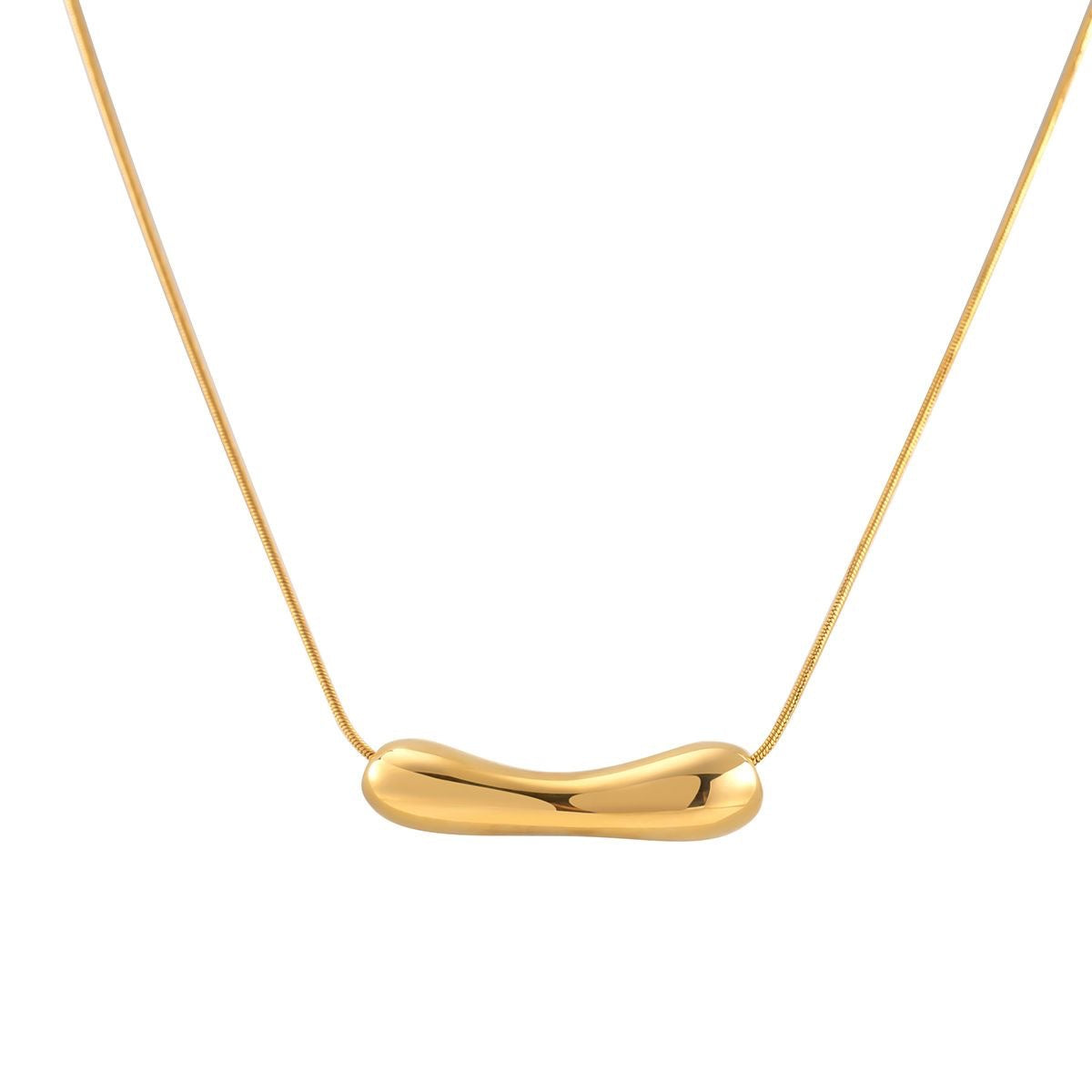 Geometric Irregular Smile Face Titanium Steel Necklace for Women
