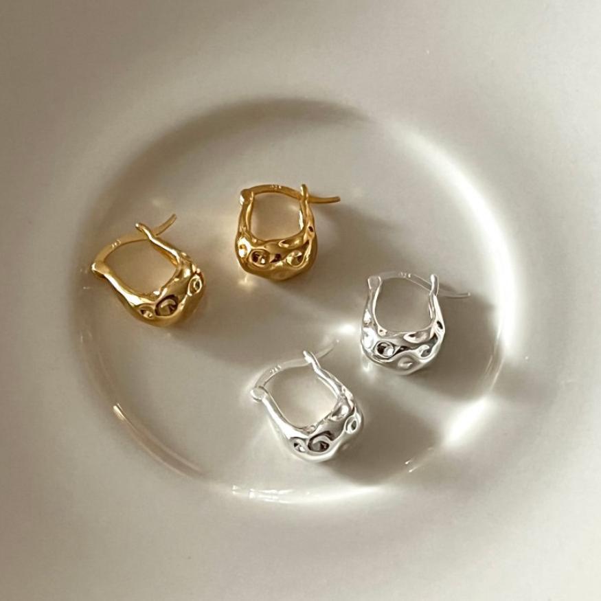Pendientes Minimalistas Geométricos con Forma de Letra de Plata Esterlina 925 para Mujer