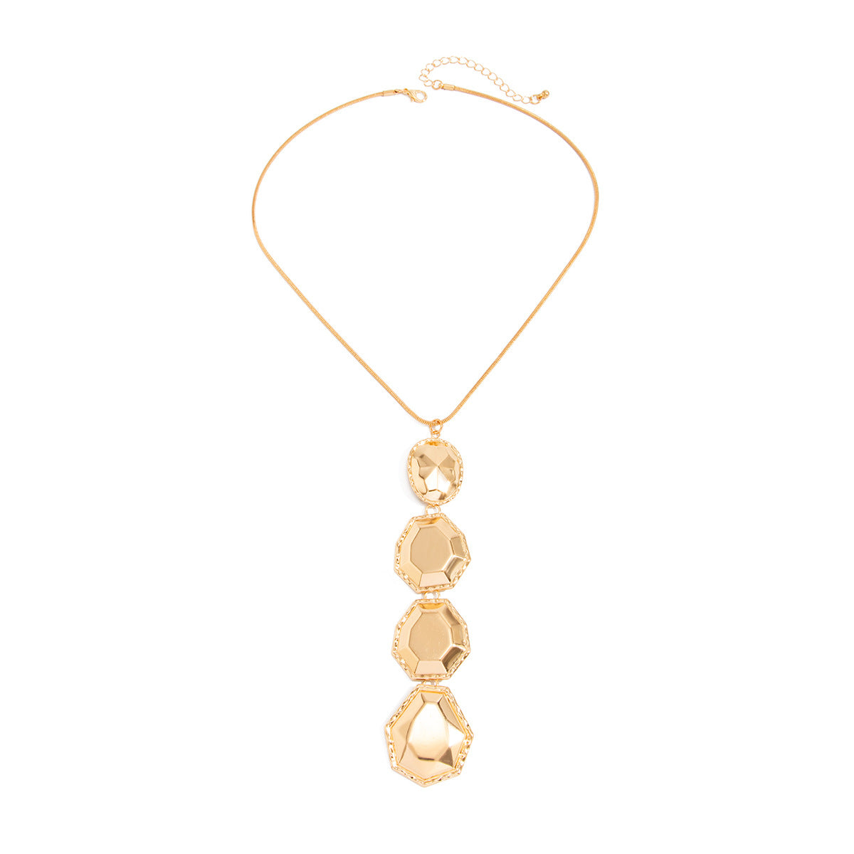 Minimalist Geometric Iron Plated Pendant Necklace Snake Chain Women's Jewelry