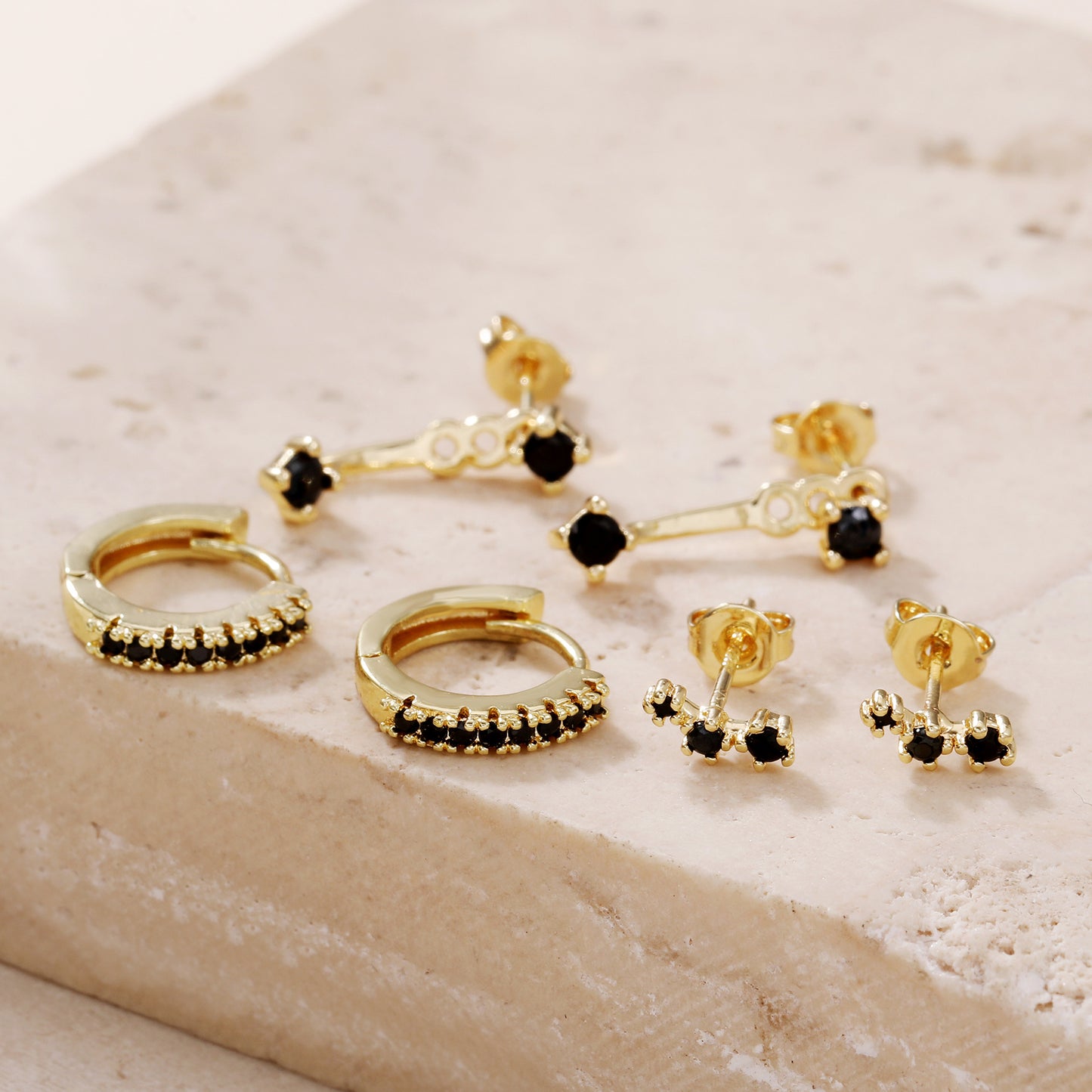 Luxury Elegant Geometric Rhinestone Inlay Alloy Earrings Set for Women