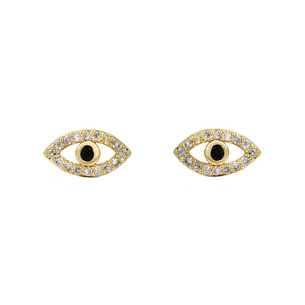16K Gold Plated Brass Geometric Round Floral Earrings with Micro-set Cubic Zirconia and 925 Sterling Silver Posts