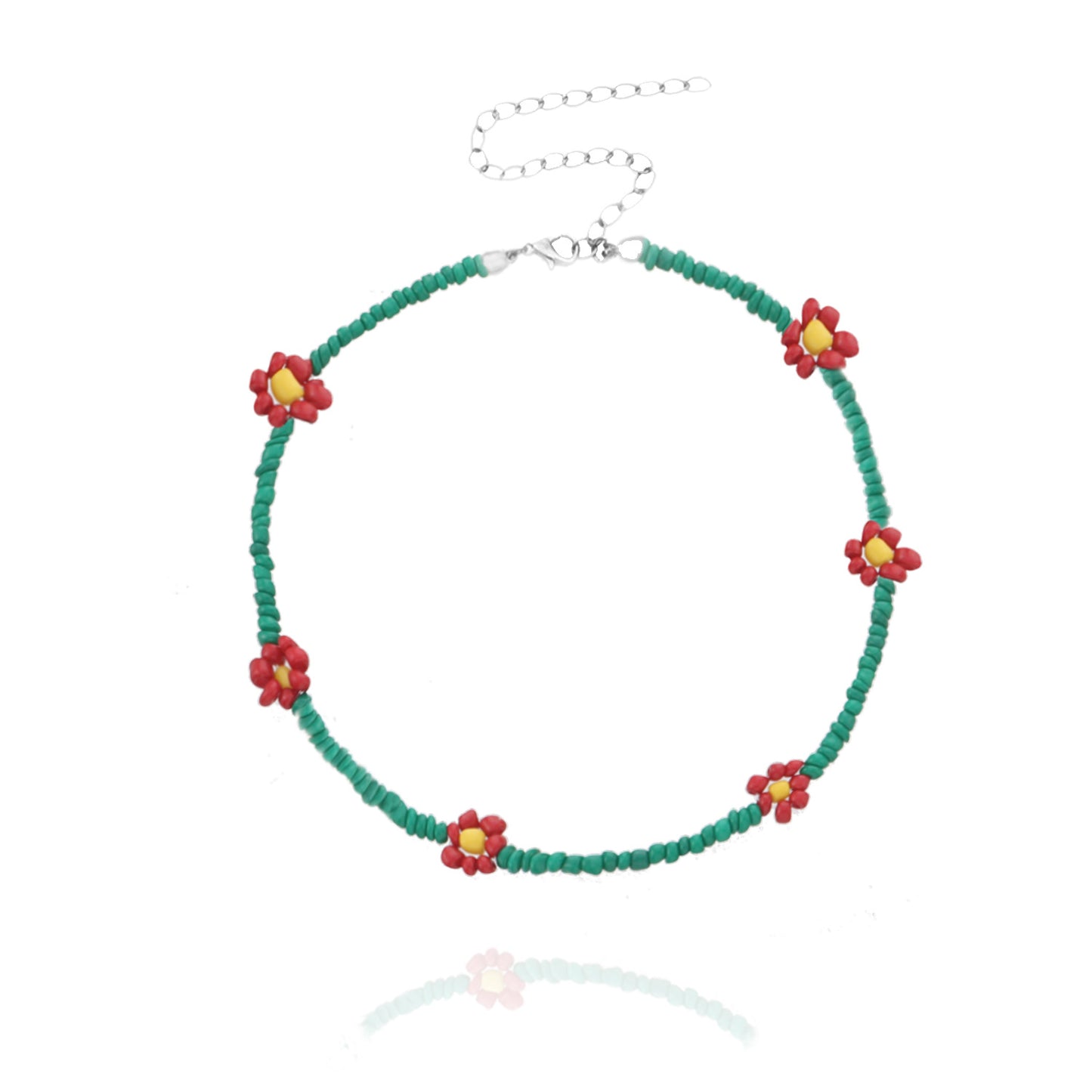 Floral Alloy Plated Fishline Chain Necklace for Women - Trendy Ins Style Fashion Accessory