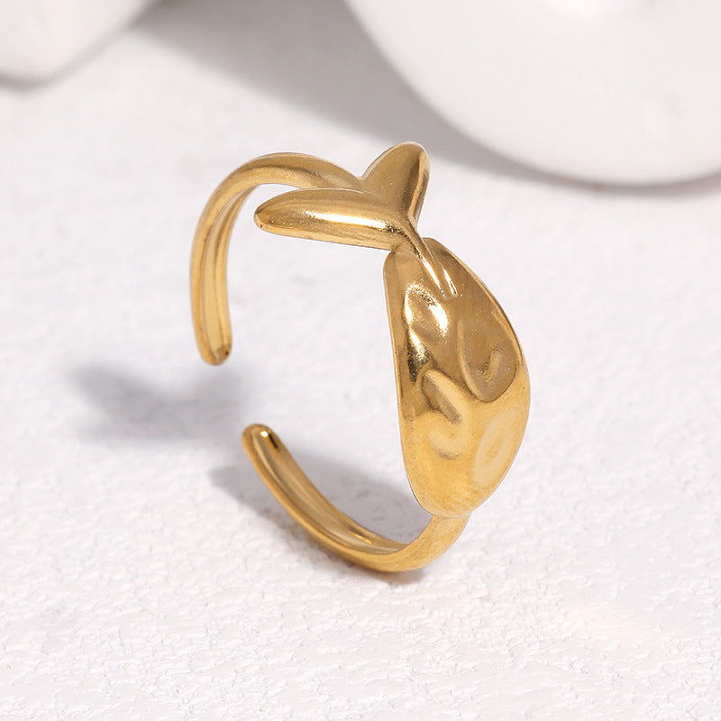 Sweet Gold Plated Animal Titanium Steel Open Ring