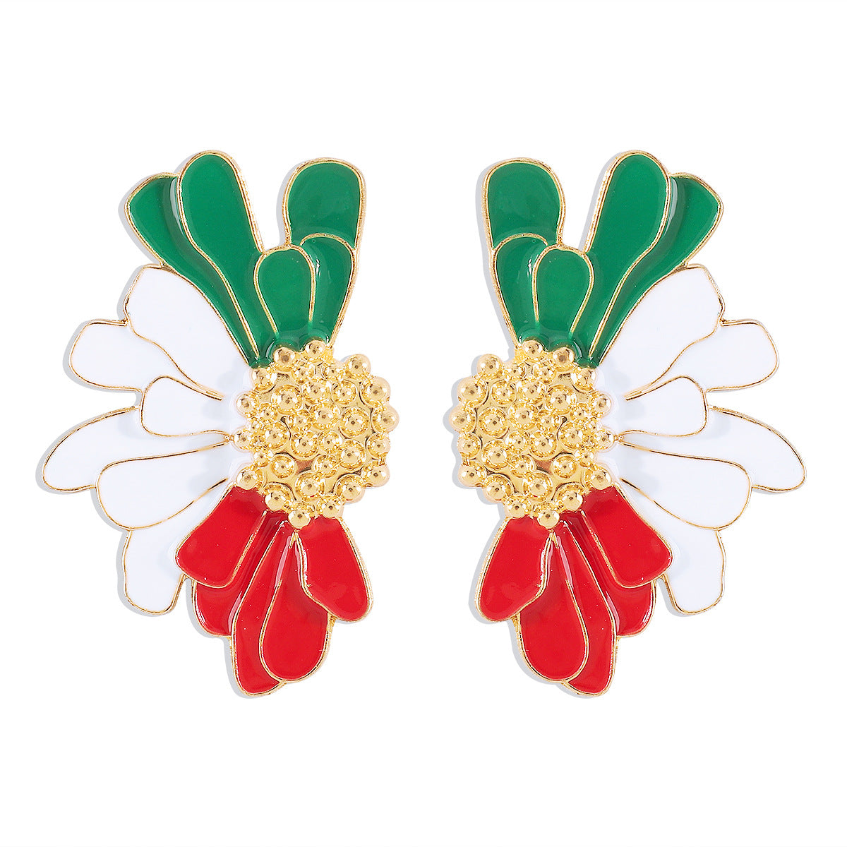 Collana pendente floreale da donna dolce e grintosa con finitura in smalto su base in lega con design geometrico a catena per clavicola