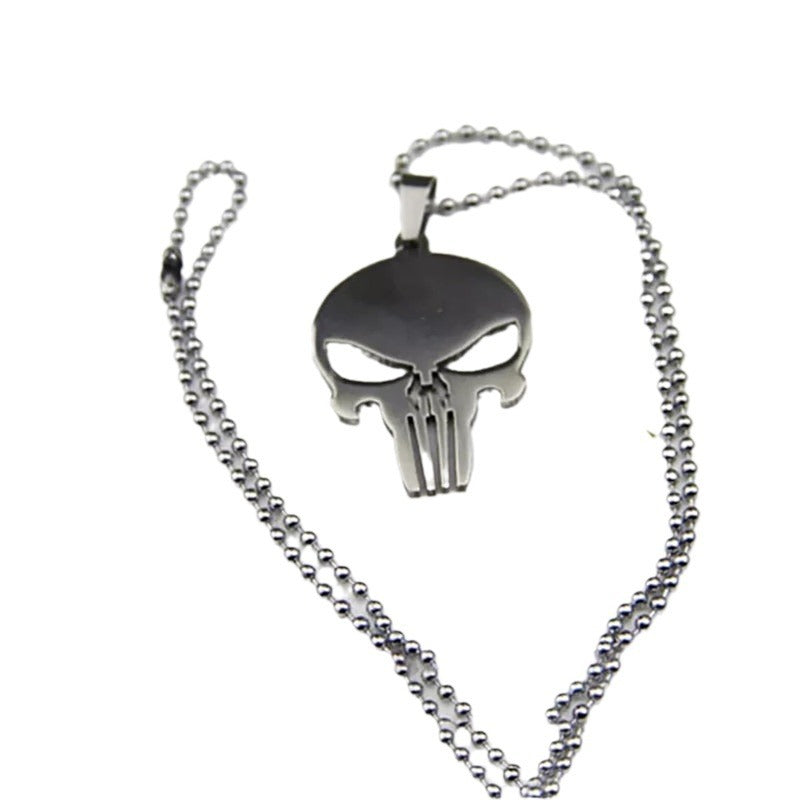 Collana Pendente Personalizzata Teschio in Acciaio Inox con Finitura Placcata Unisex