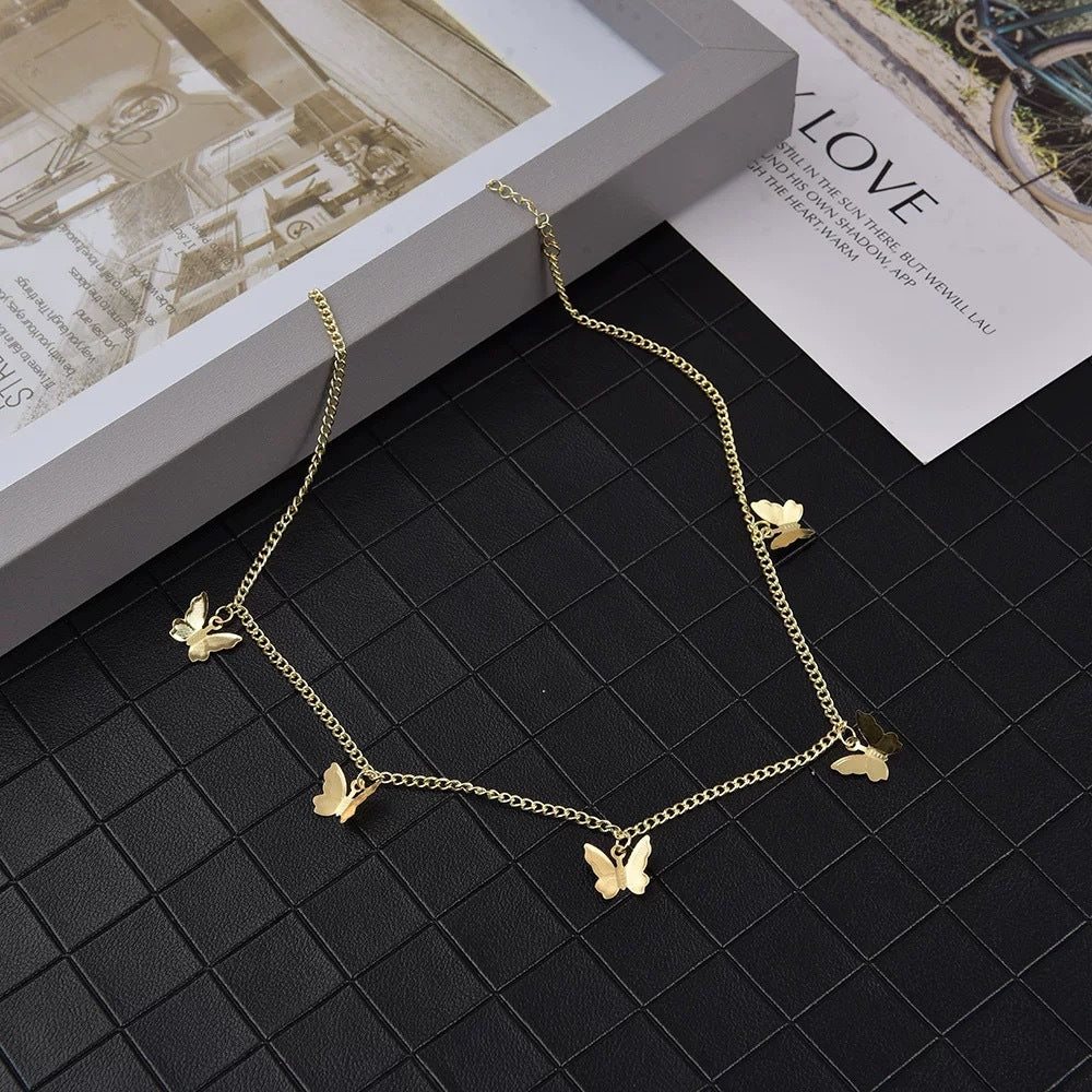 Sweet Butterfly Titanium Steel Plated Necklace for Women