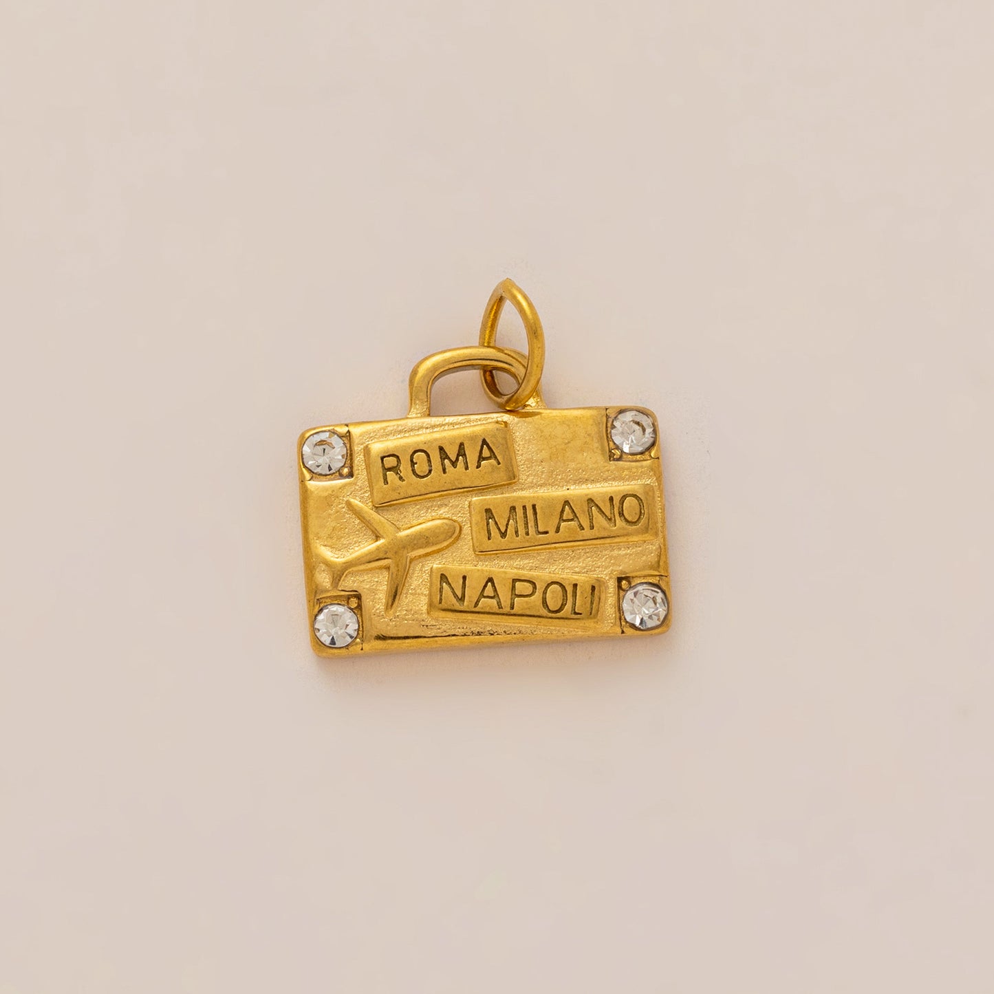 Vintage 18K Gold Plated Stainless Steel Bee Charm Bar for Women