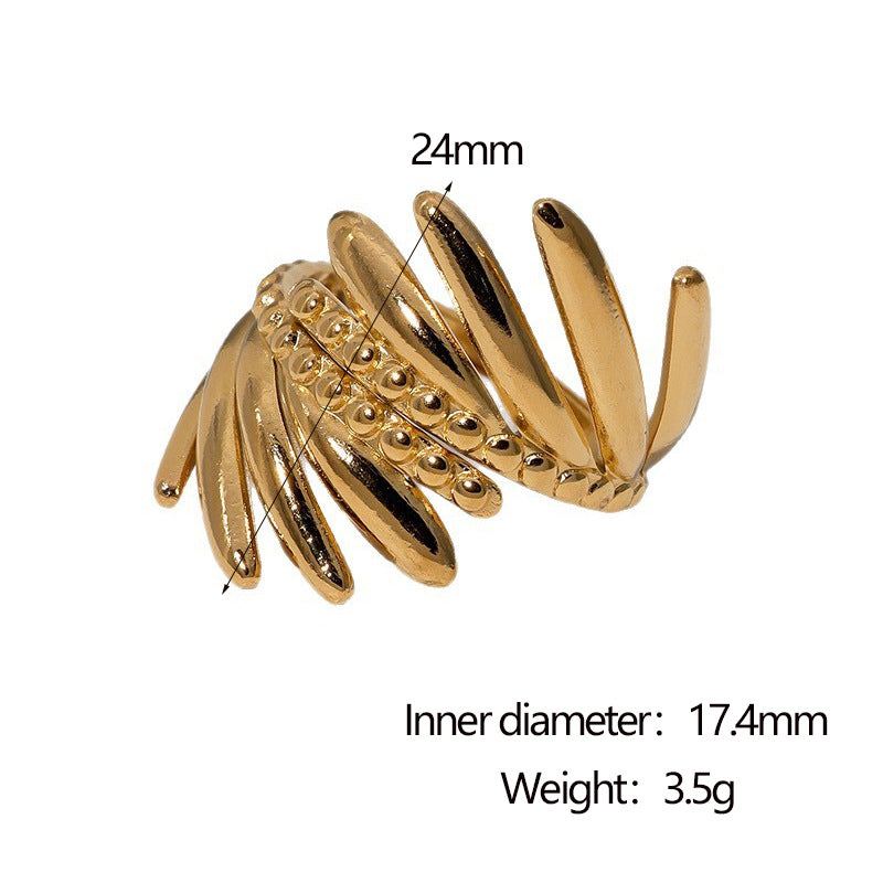 Minimalist Geometric Stainless Steel Plated Ring for Women
