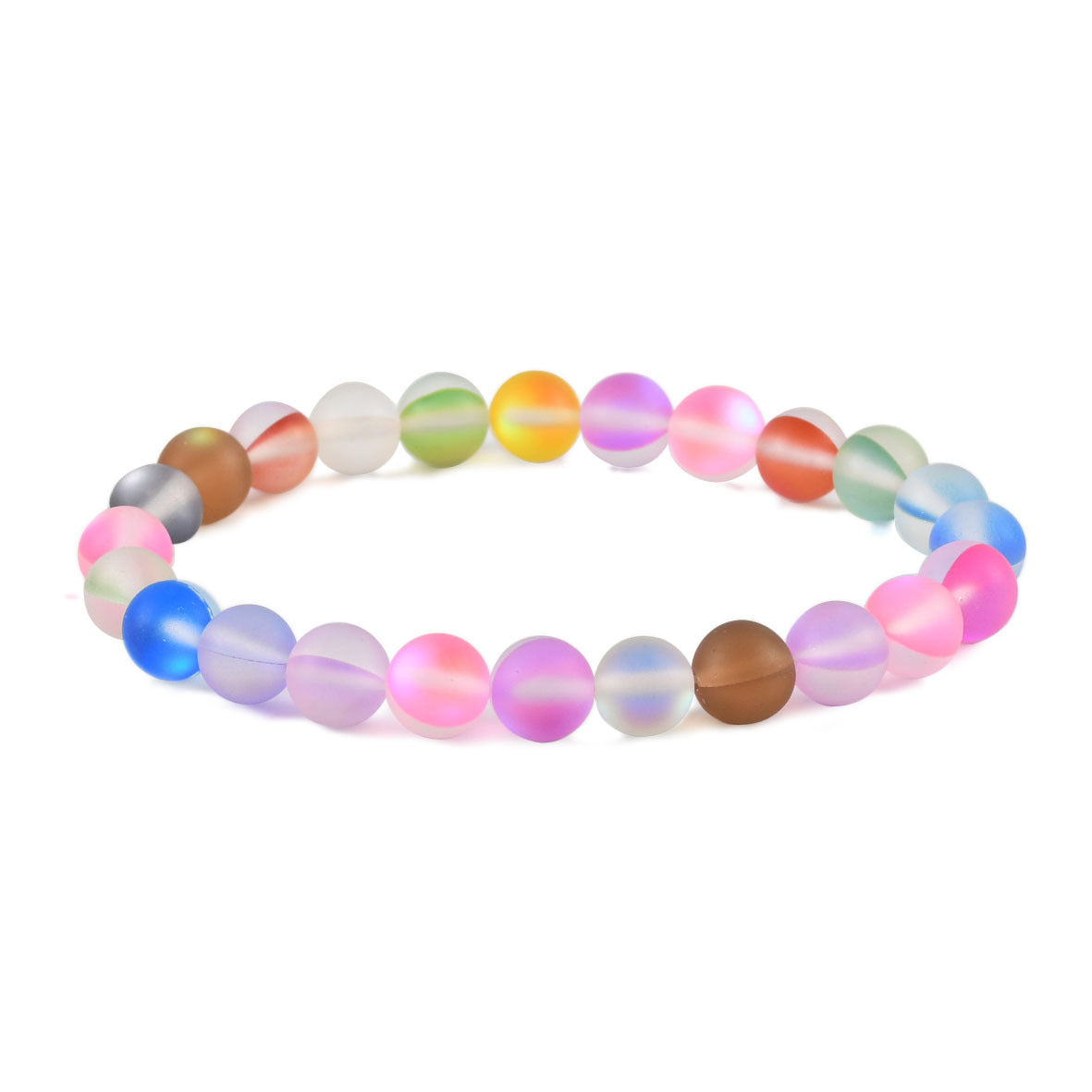 Geometric Natural Stone Agate Beaded Bracelet Unisex Handmade Jewelry