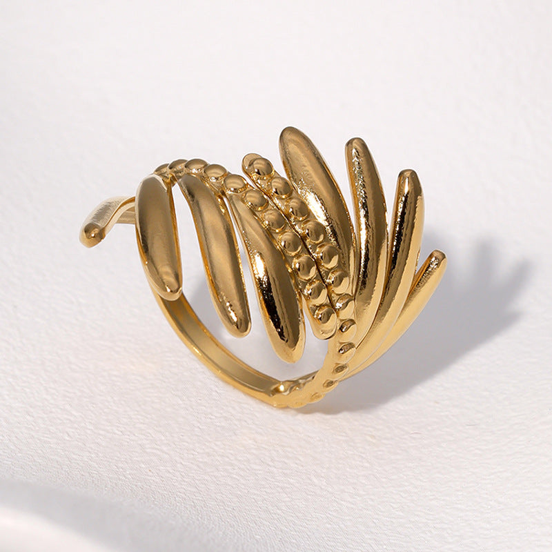 Minimalist Geometric Stainless Steel Plated Ring for Women