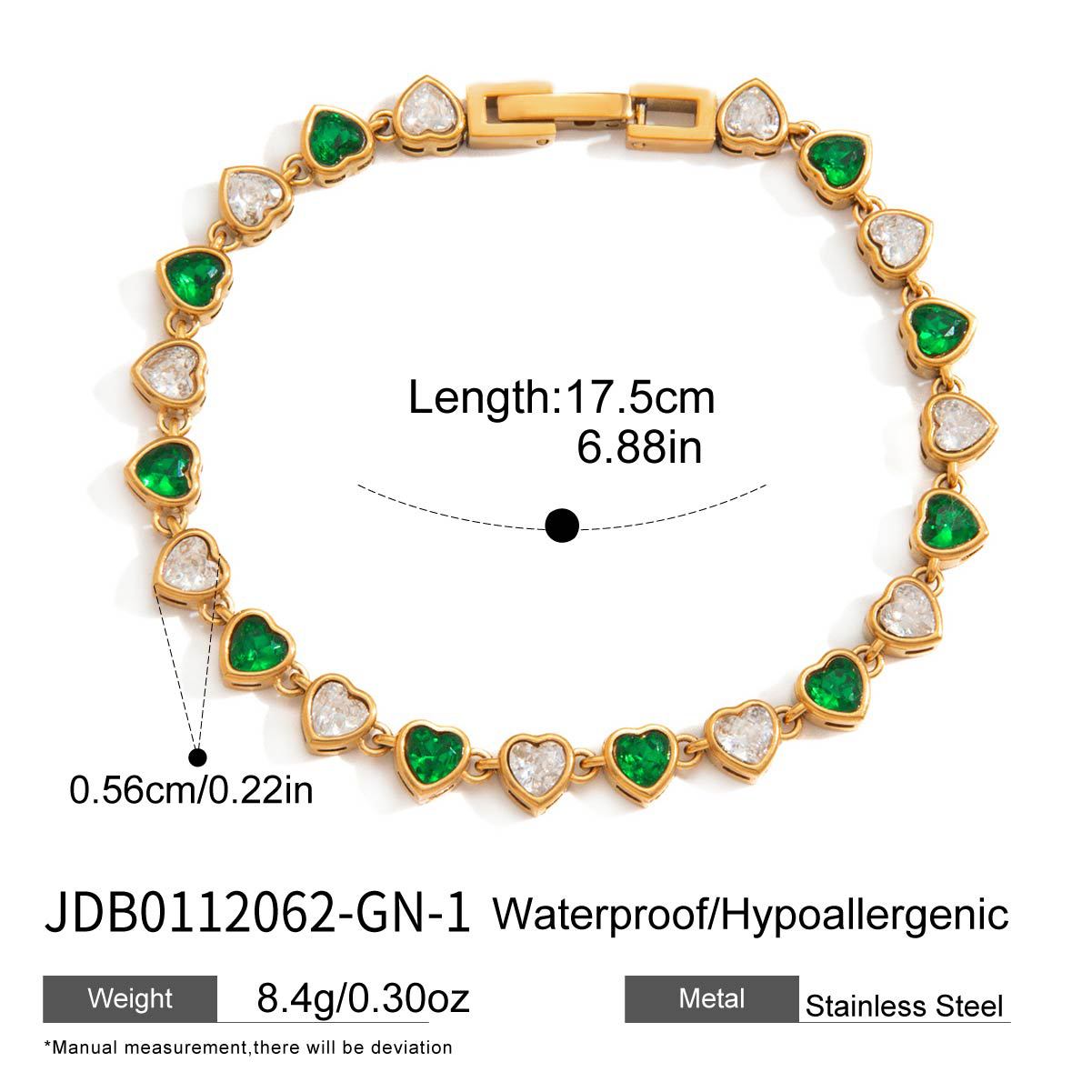 Elegant Geometric Stainless Steel Plated Bracelet with Cubic Zirconia for Women