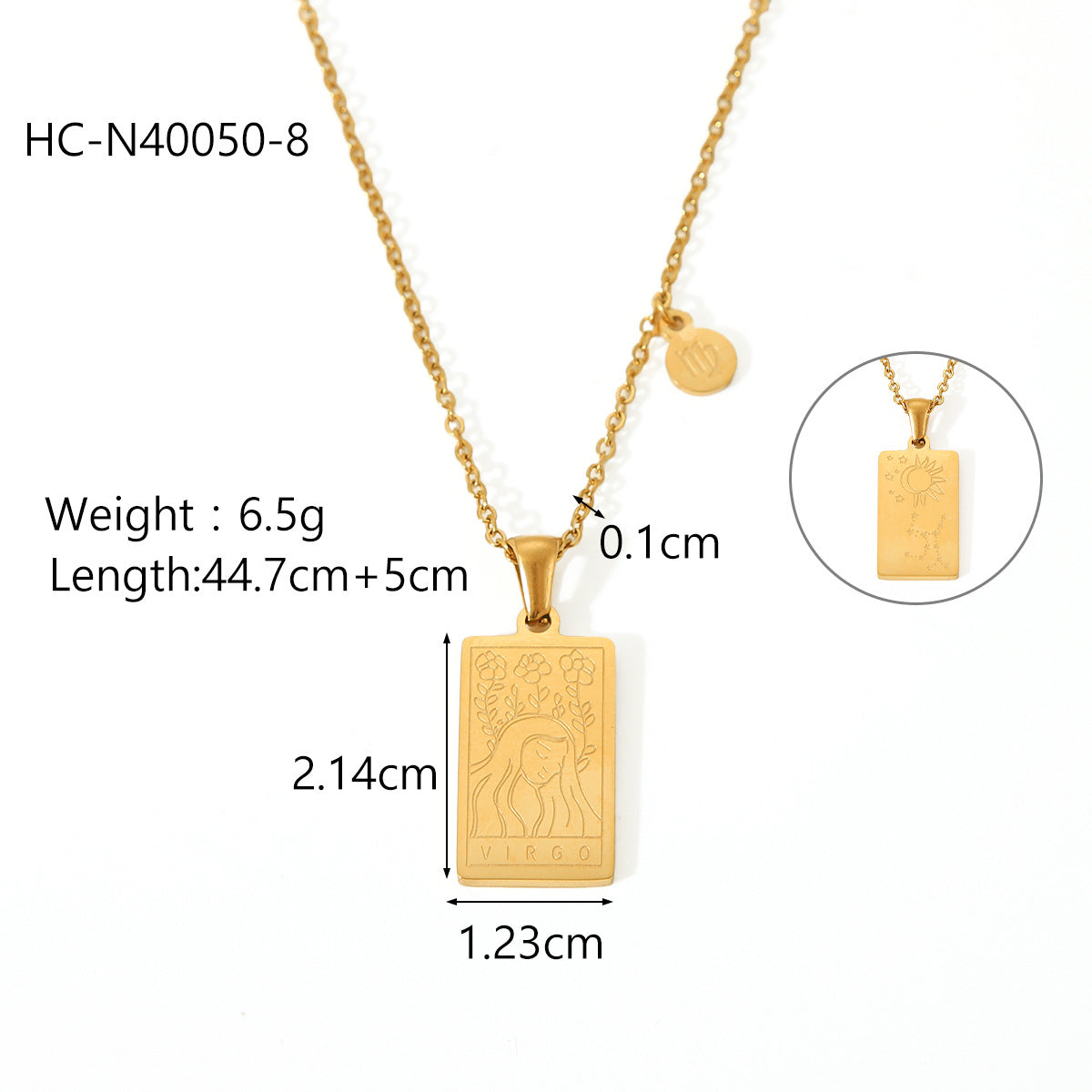Collana con Ciondolo Costellazione Zodiacale Stile Ins da Donna in Acciaio al Titanio con Finitura Placcata