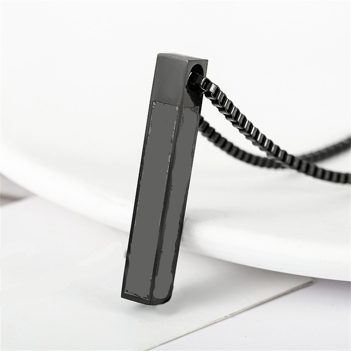 Minimalist Geometric Titanium Steel Necklace with Polished Finish for Women
