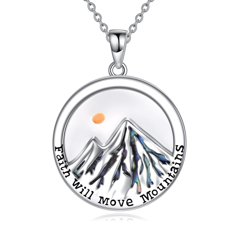 Minimalist Geometric Hill-Shaped Mustard Seed Pendant Necklace in Stainless Steel with Polished Finish