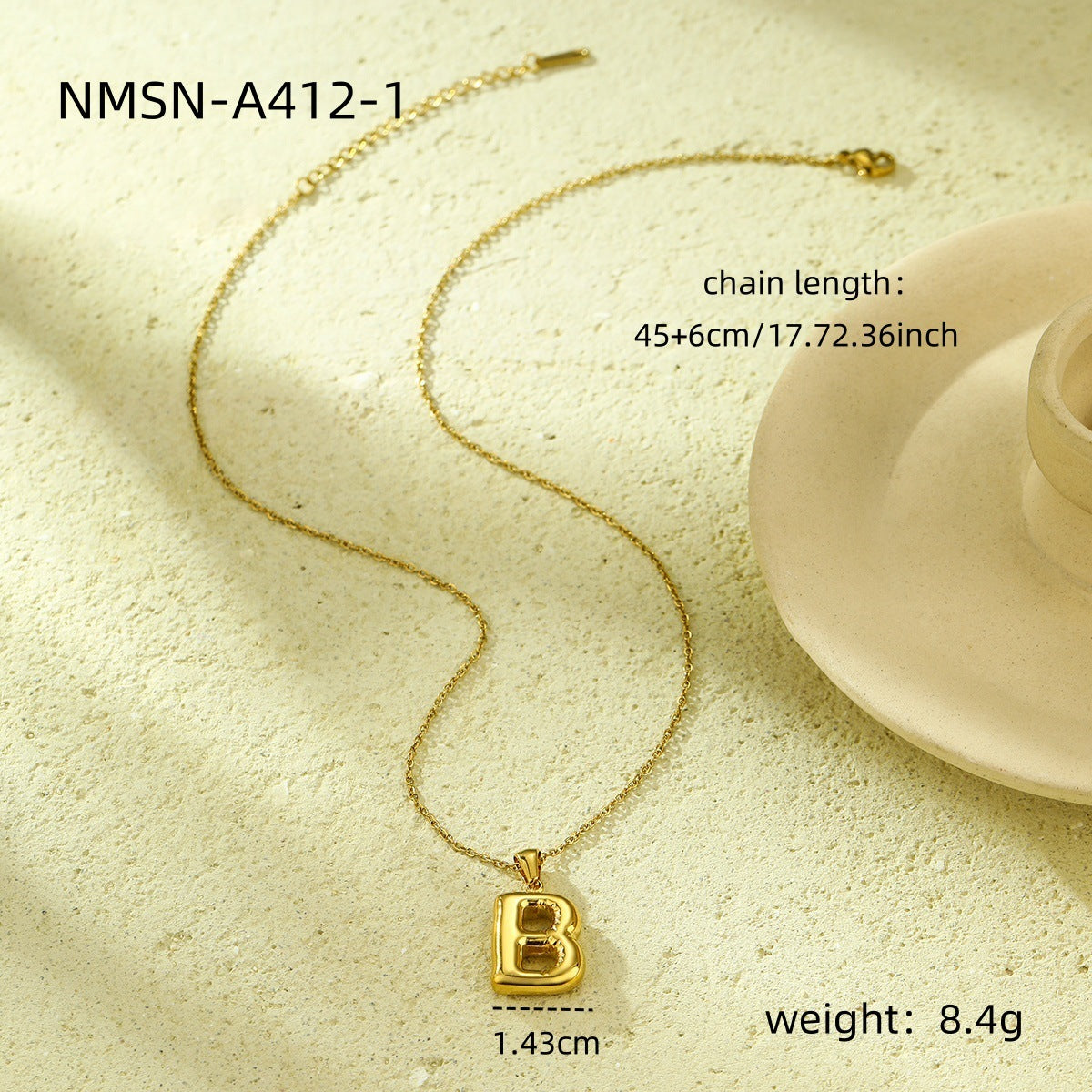 Fashionable Minimalist Stainless Steel Letter Pendant Necklace for Women with Plated Finish and Adjustable Length