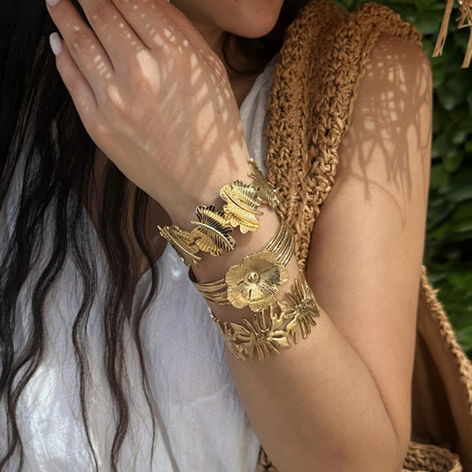 Pulsera chapada de acero inoxidable con diseño geométrico hueco, estilo hip-hop vintage, para mujer