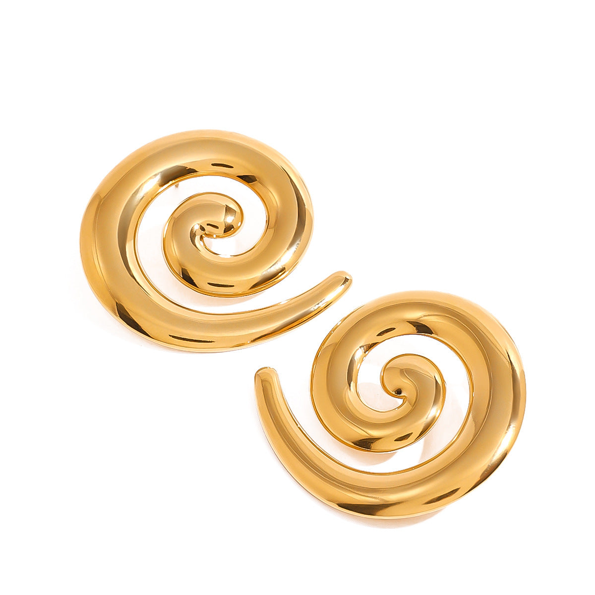 Minimalist Geometric Stainless Steel Earrings with 18K Gold Plating, Hypoallergenic Tungsten Steel Ear Studs for Women