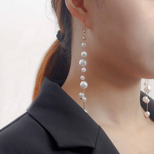 Orecchini Pendenti Geometrici Vintage in Lega con Finitura Placcata per Donna
