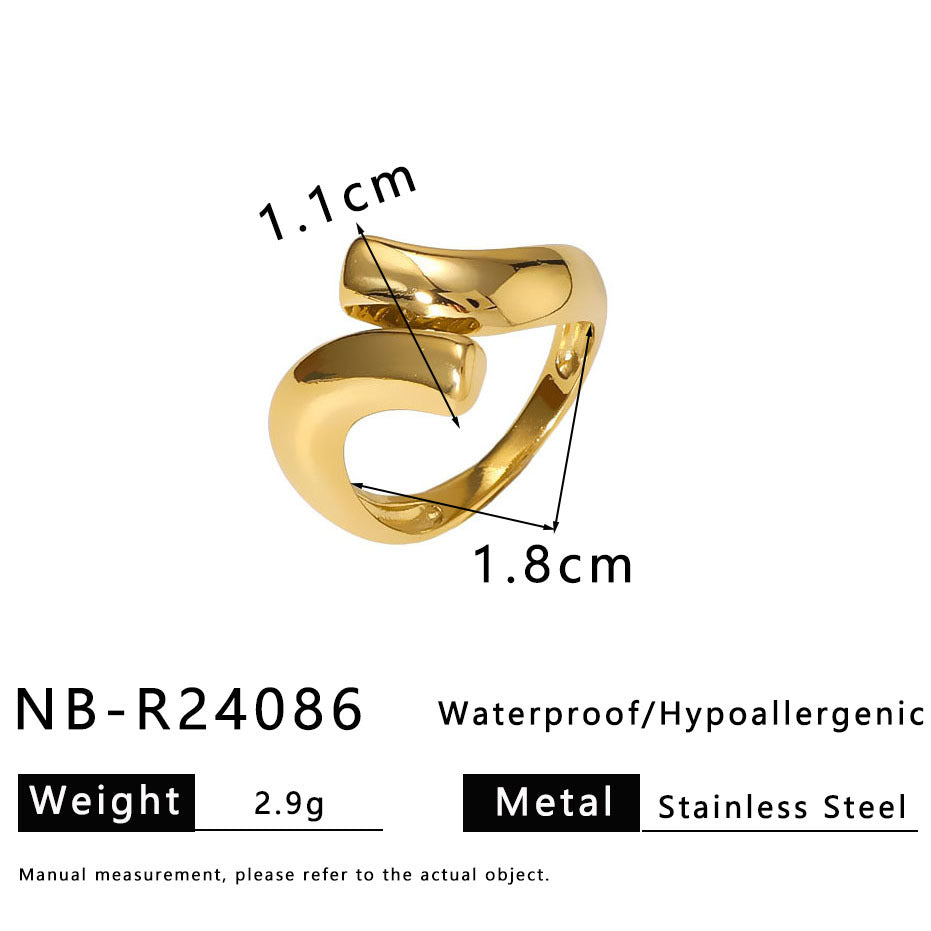 Anello geometrico in acciaio inossidabile con linea testurizzata e motivo a nodo per donna e uomo, fascia minimalista galvanizzata