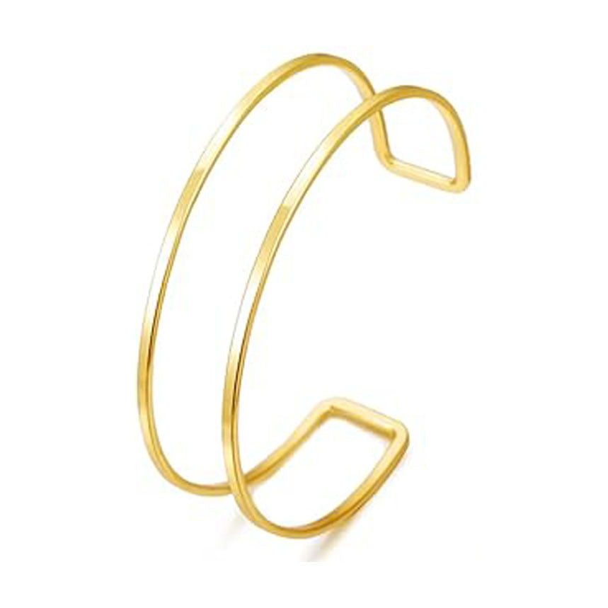 Minimalist Elegant Geometric Plated Iron Adjustable Open Arm Cuff Bracelet