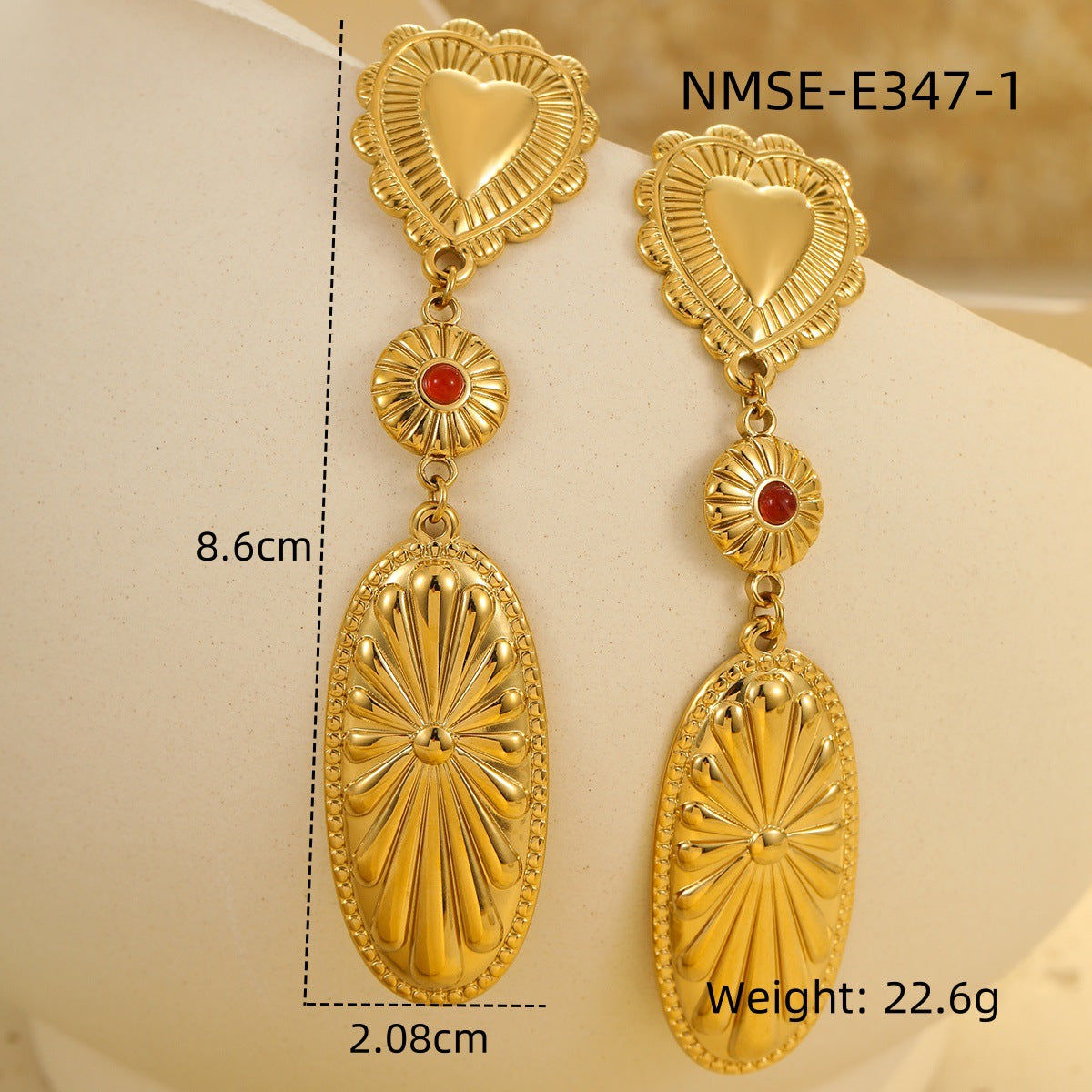 Bohemian Style Geometric Statement Drop Earrings in Stainless Steel with Plated Finish for Women