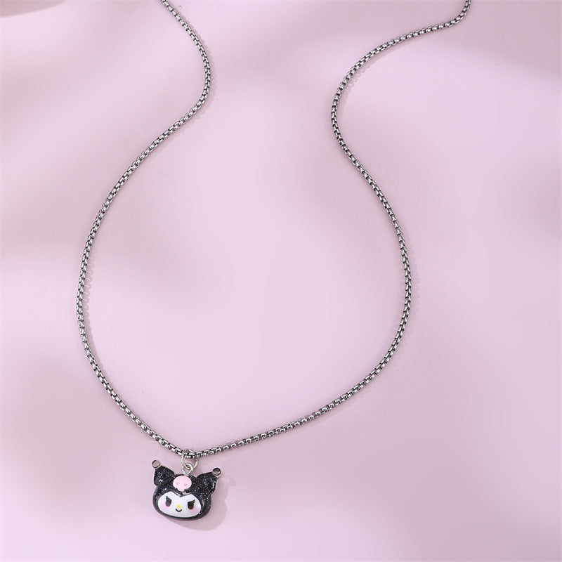 Dolce Collana con Ciondolo Cinnamoroll Sanrio con Catena in Lega a Forma di Fiocco per Bambine e Ragazze