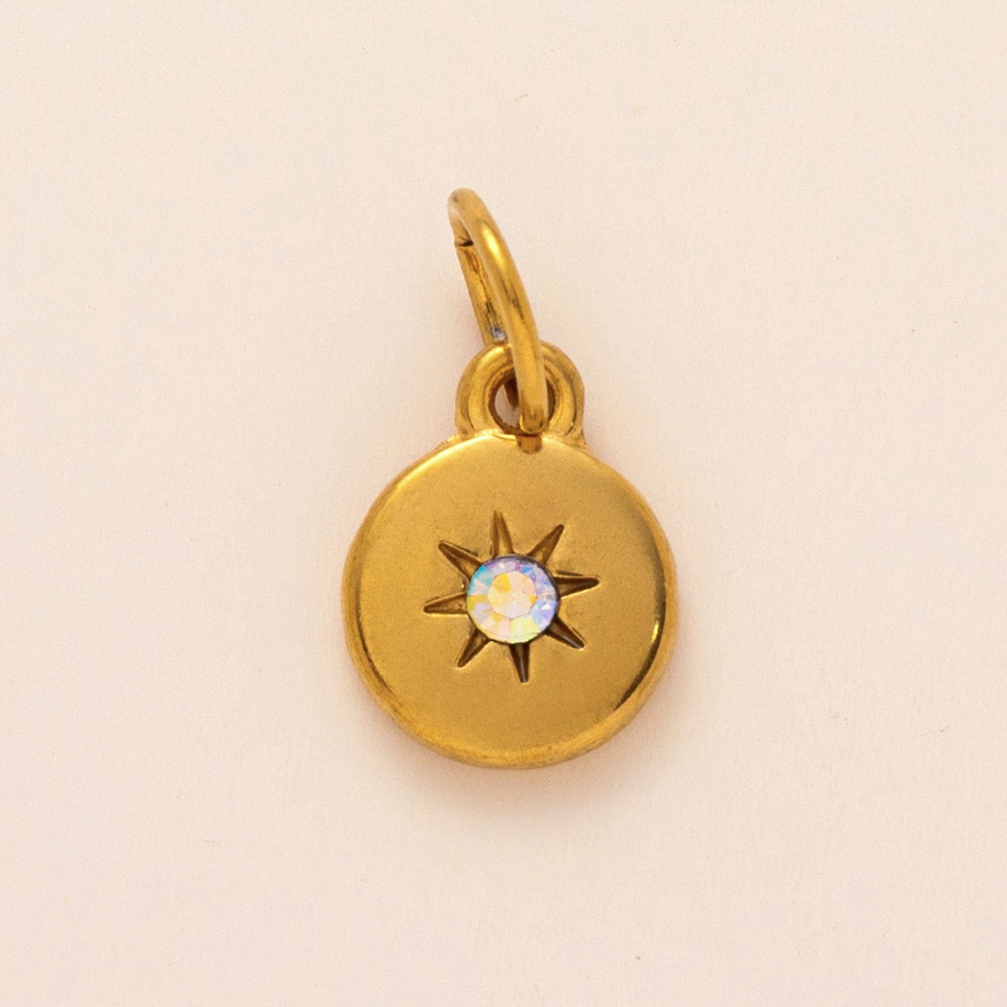 Vintage Round Stainless Steel 18K Gold Plated PVD DIY Charm Bar