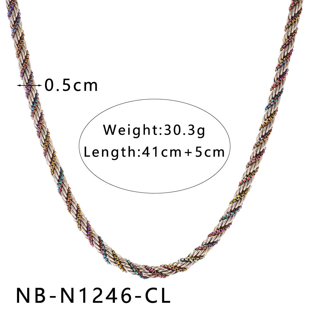 Collana Minimalista in Zirconia a Forma di Petalo in Acciaio Inox con Placcatura Sottovuoto in Oro 18K da Donna — Delicata Catena Clavicolare