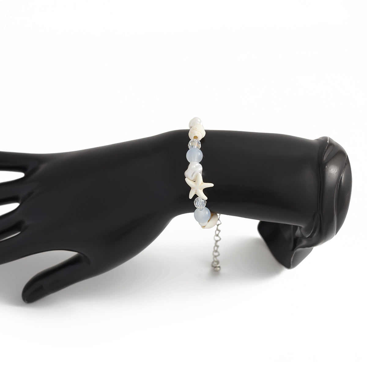 Bracciale acrilico a stella in stile fattoria con conchiglie e perline a forma di stella da donna, fresco e dolce