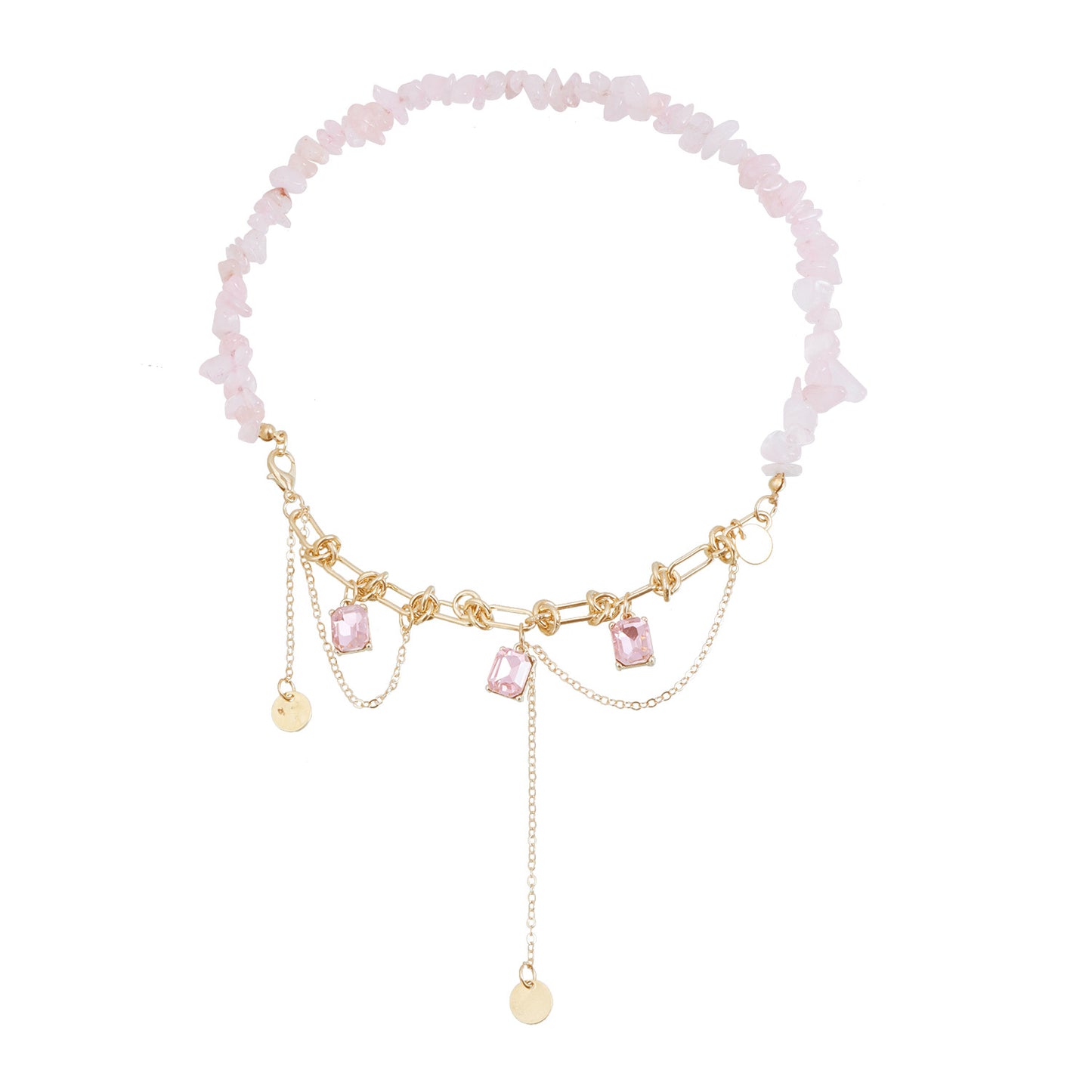Sweet Streetwear Geometric Teardrop Alloy Plated Y-Necklace with Beads and Tassels