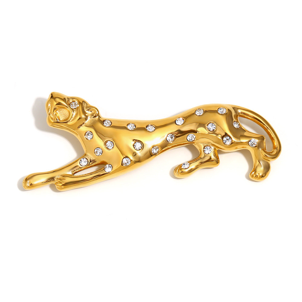 Broche de perlas con forma de concha, chapado en oro de 18 quilates, de acero inoxidable geométrico minimalista