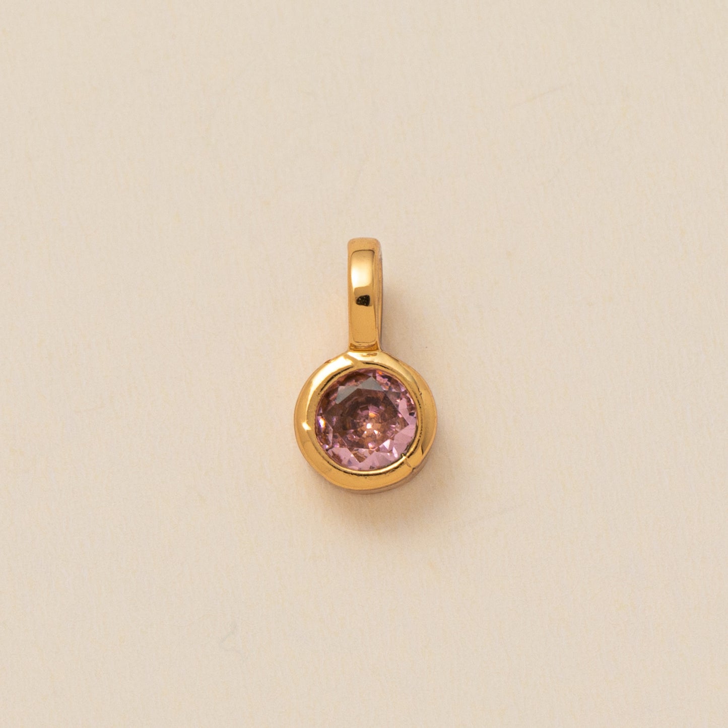 Floral Geometric Round Cubic Zirconia Brass Plated Pendant Charm Bar for Unisex