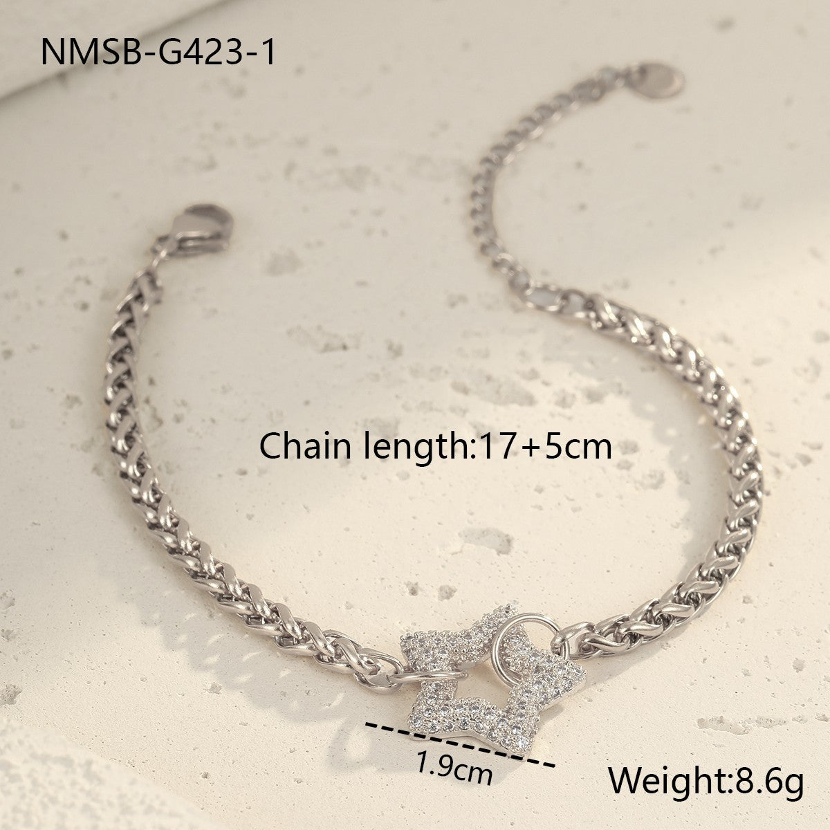 Fashionable Minimalist Star-Shaped Stainless Steel Bracelet with Plating Finish for Women