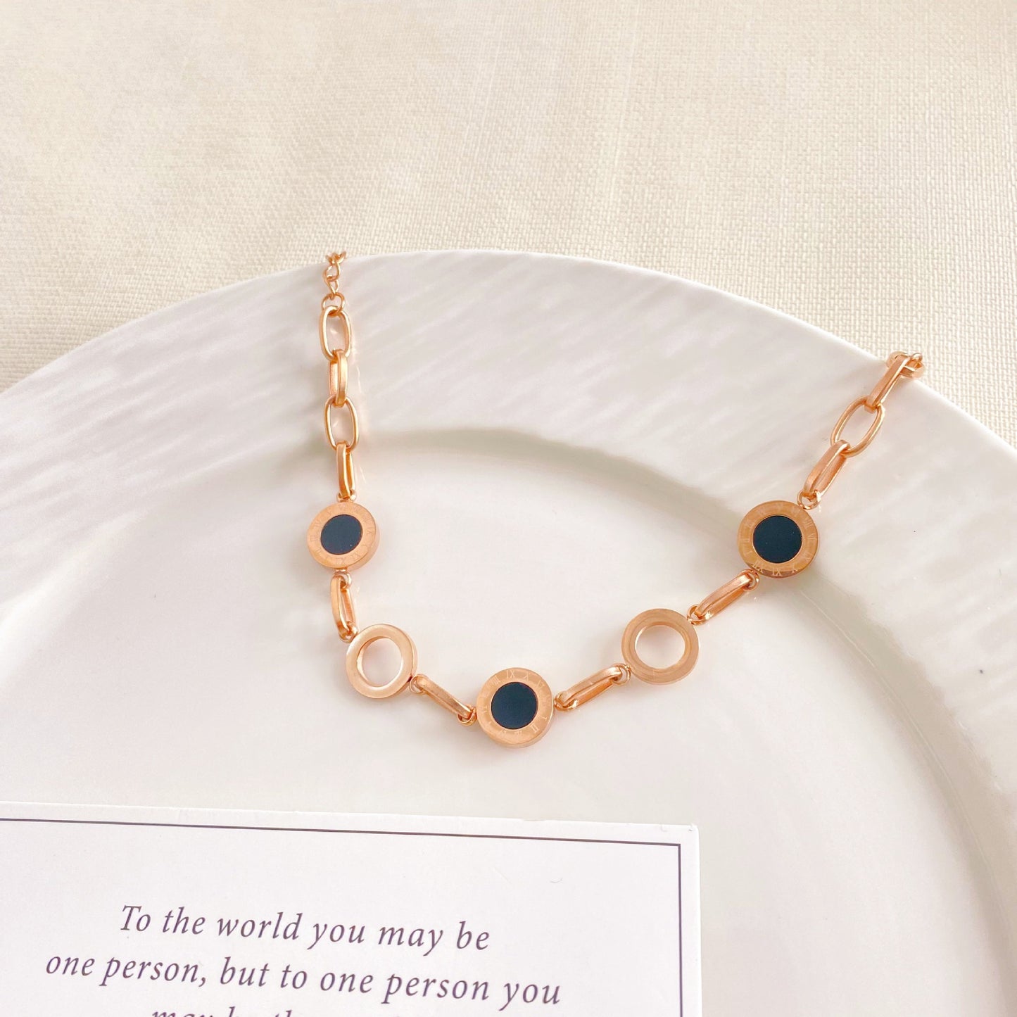 Minimalist Luxury Titanium Steel Plated Number Bracelet