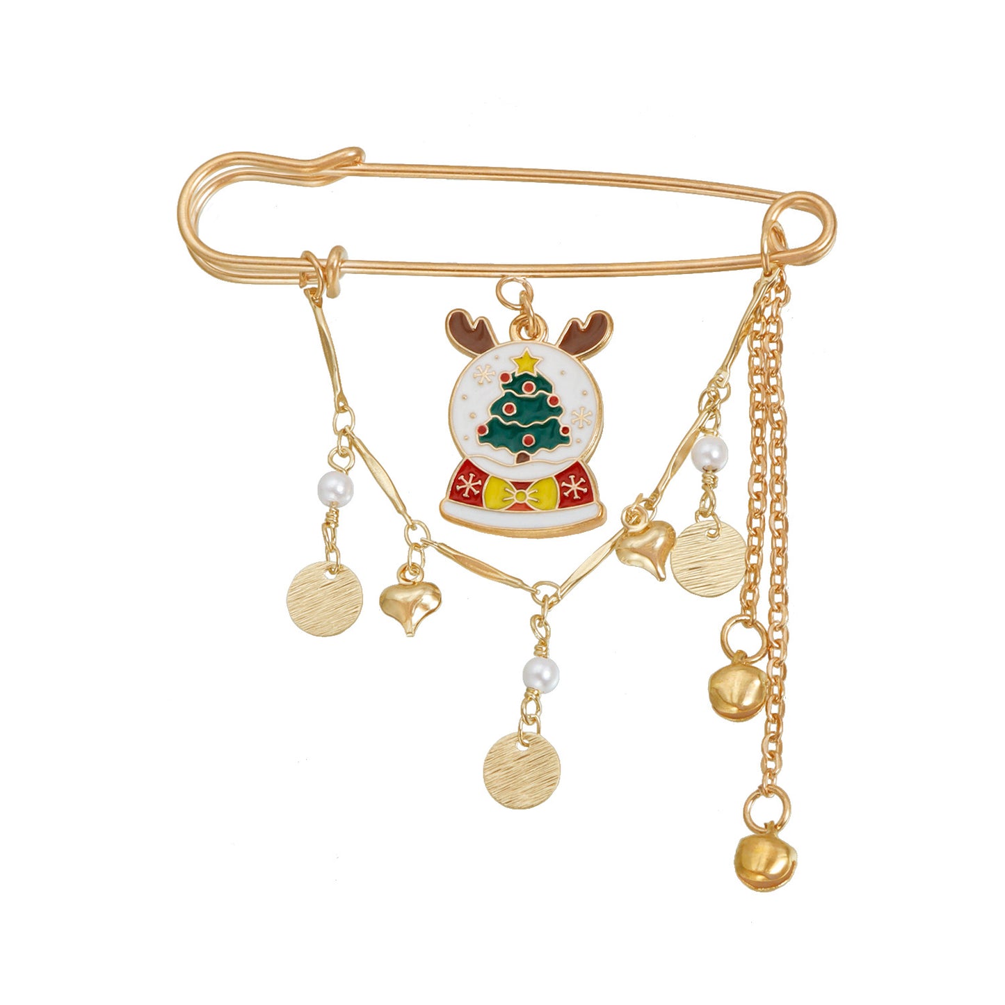 Broche Original de Aleación con Diseño Geométrico de Motivos de Copo de Nieve y Estrella para Mujer, Pin Decorativo de Navidad para Fiestas