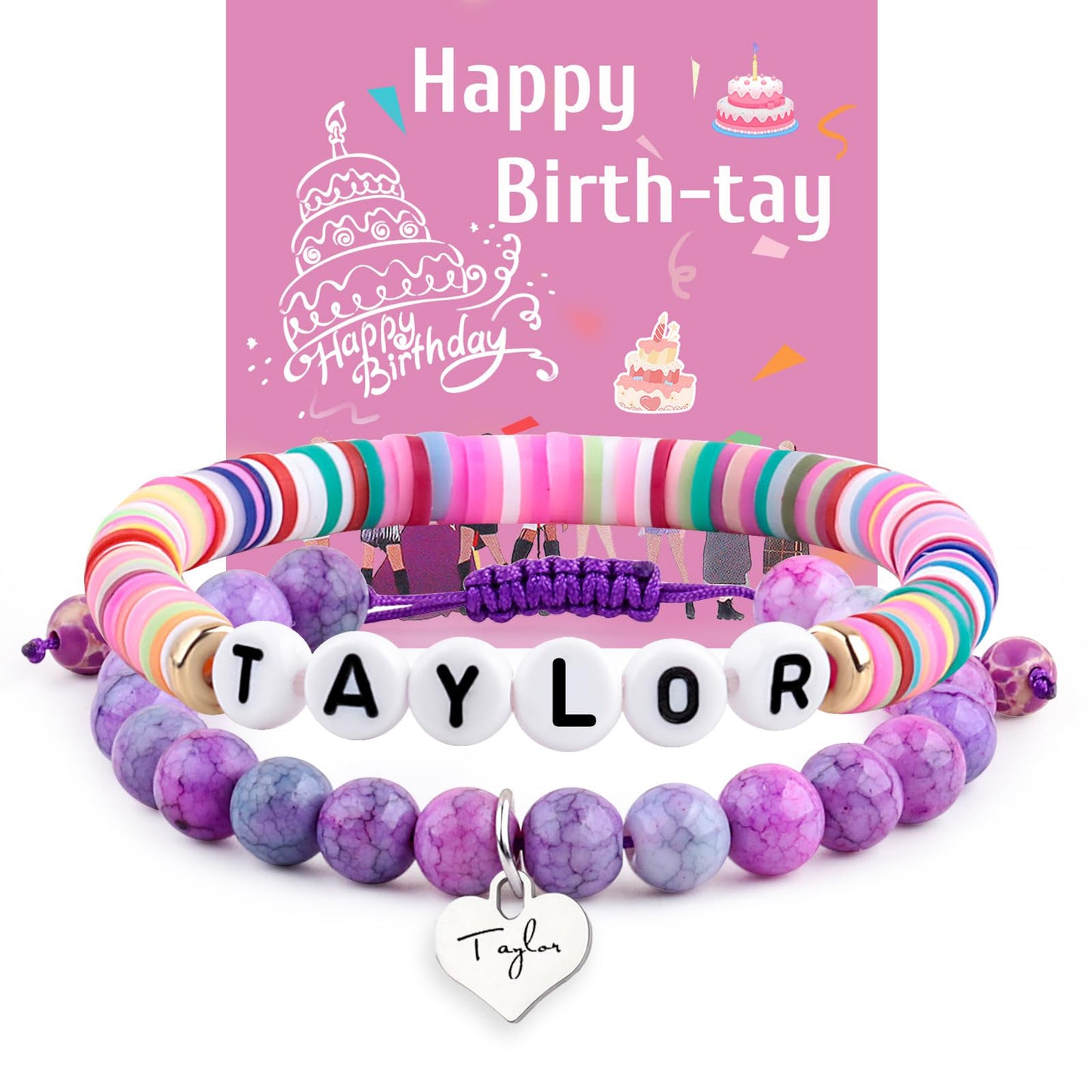 Casual Letter Resin Agate Bracelet Set Leopard Print Unisex Handmade