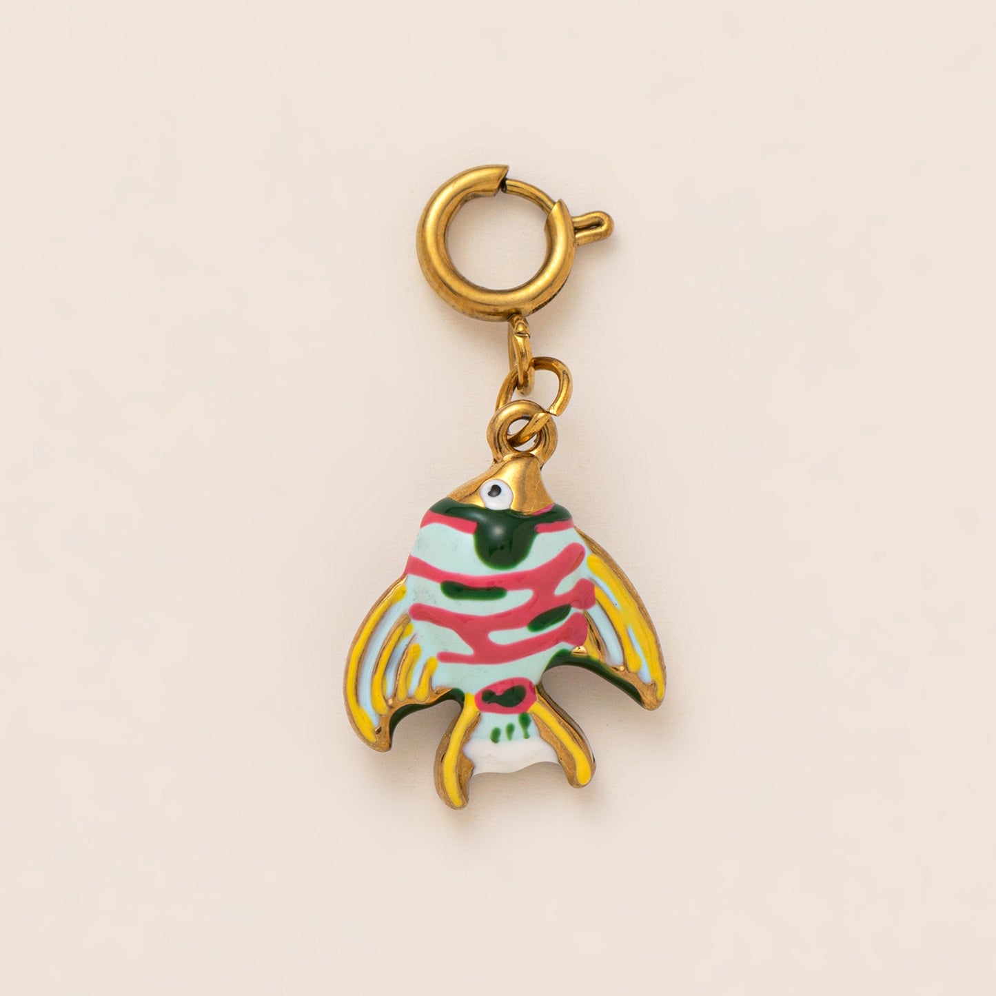 Vintage 18K Gold Plated Stainless Steel Marine Life Charm Bar for Women
