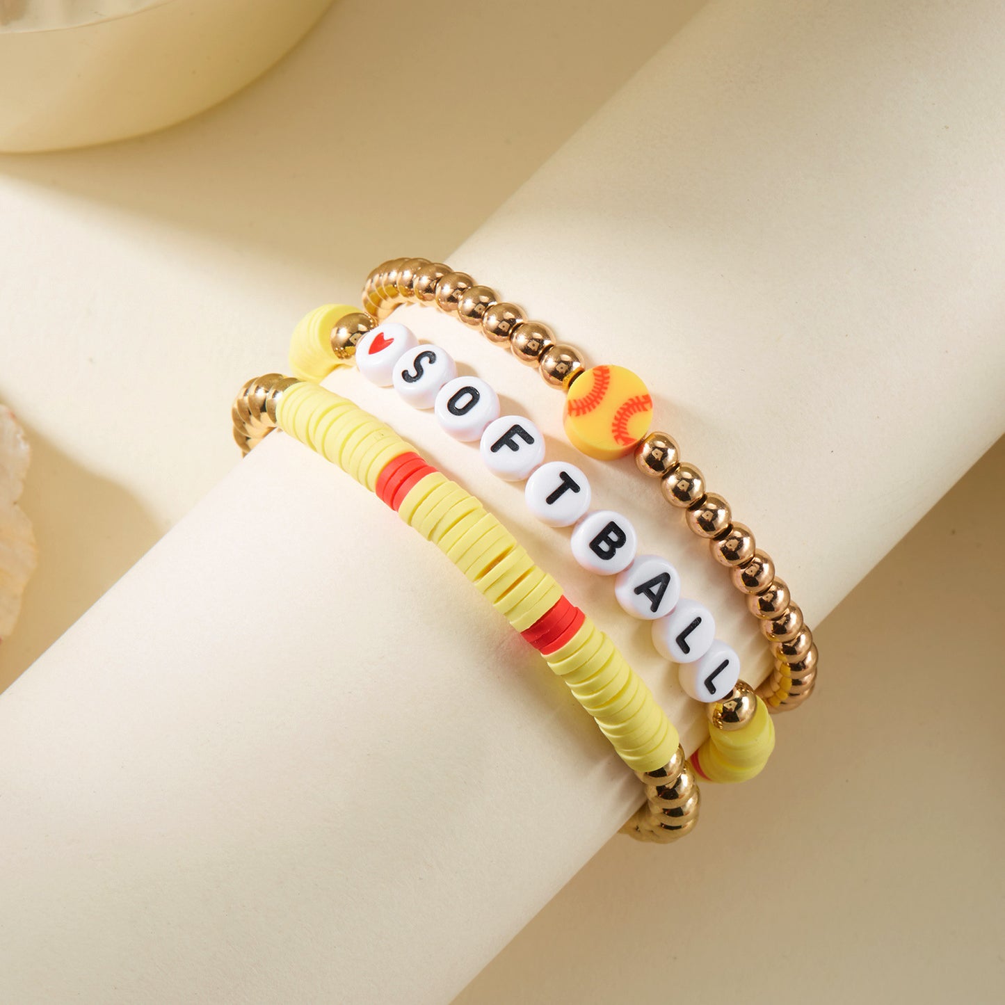 Casual Letter Acrylic Plated Bracelet Set