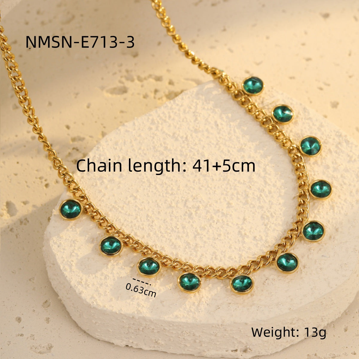 Collana da Donna Minimalista alla Moda con Ciondolo a Nappa in Acciaio Inossidabile, Intarsio di Strass e Finitura Placcata