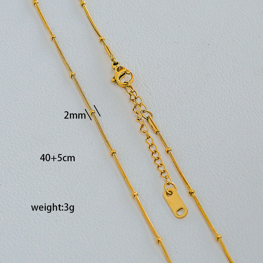Ciondolo da donna con nappa, catena serpentina placcata in acciaio inossidabile, geometrico minimalista